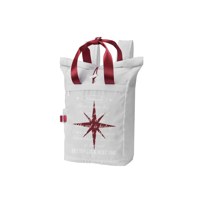 DRACONITE Polyester Backpack Regular Unisex Gray Red Contrast-6