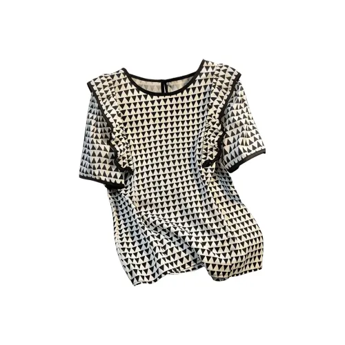 Cypress House Shirts Women's Black Blue Triangle