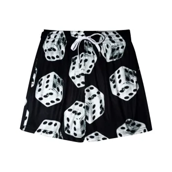 AWAO Casual Shorts Unisex Black Dice