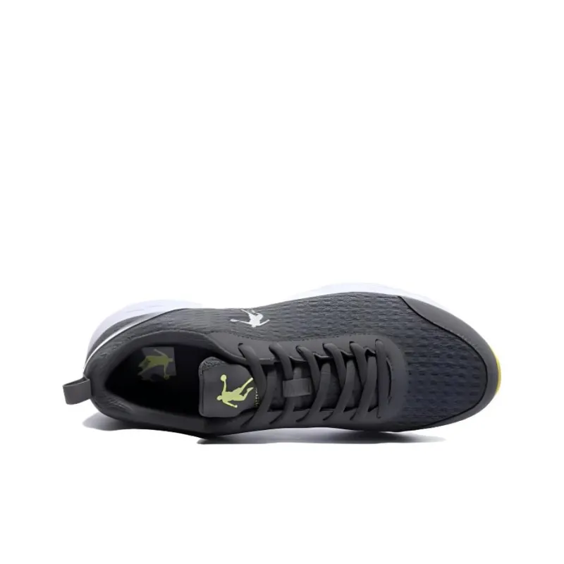 QIAODAN Cushioning Low Top Running Shoes Men's Stone Gray/Bright Yellow-1
