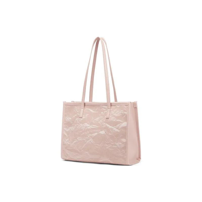 ST&SAT Synthetic Leather Tote Handbag, Shoulder Bag Women's Jade White/Pink-5