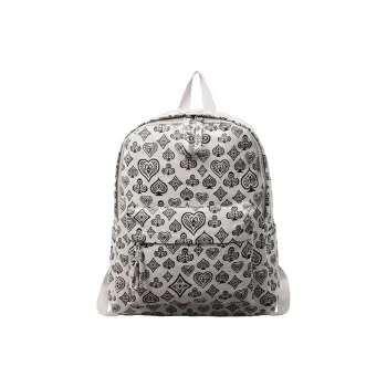 WICKBUEN Fabric Backpack Unisex Ecru/Black/Navy Blue