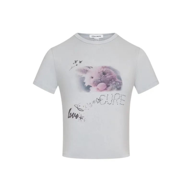 URBAN REVIVO T Shirts Women's Light Blue-0