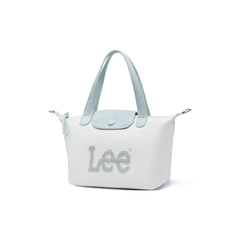Lee Fabric Handbag Dumpling Bag Medium Size Women's Haze Blue/Barley Color/Pink-1