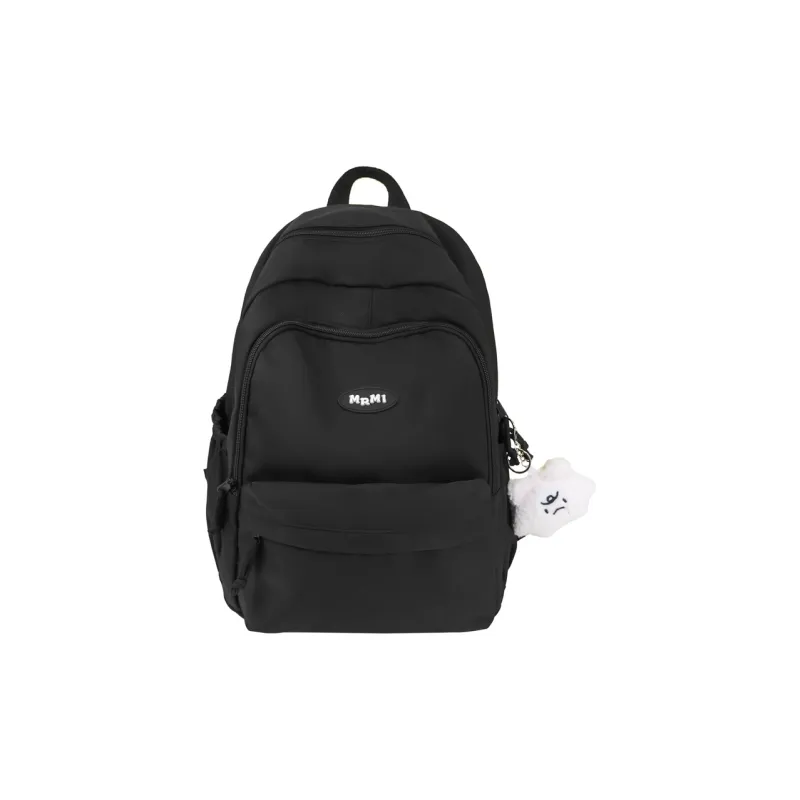Meow In The Grass Nylon Backpack Unisex Black/White/Yellow-0