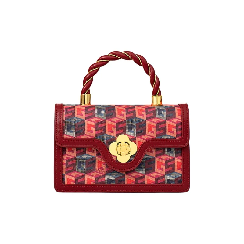 Vigno Synthetic Leather Handbag, One Shoulder, Crossbody Bag Women's Red-3