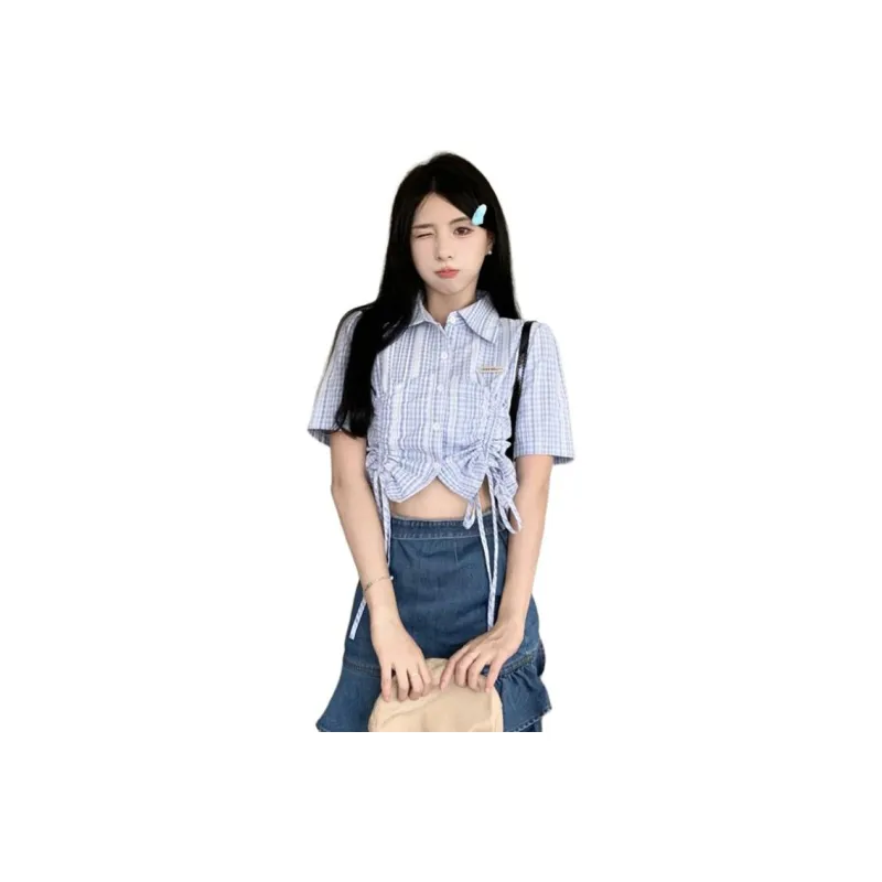 Flowers in water Shirts Women's Blue-0
