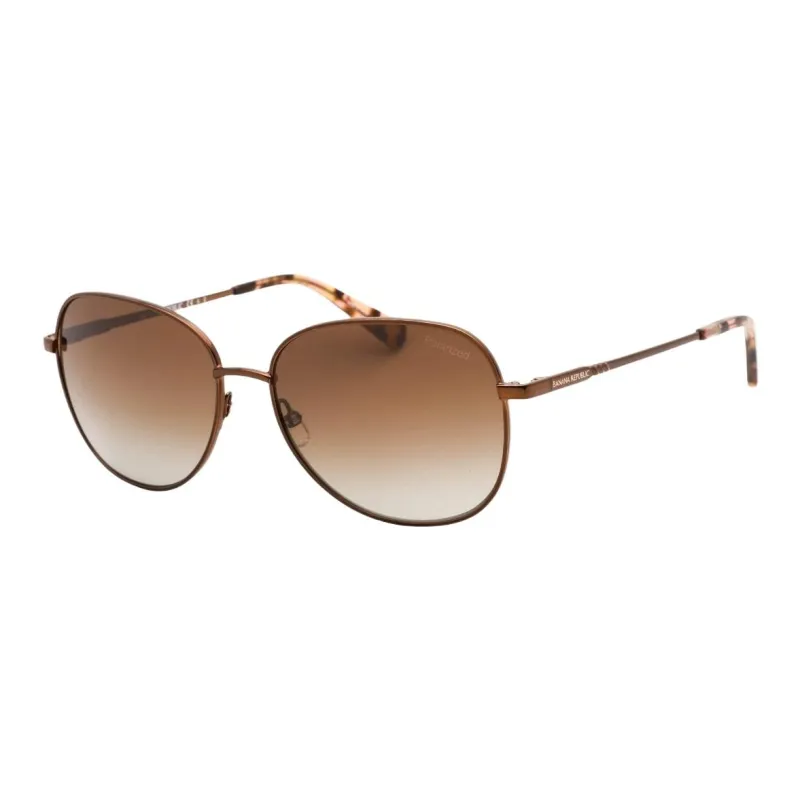 BANANA REPUBLIC Metal Round Sunglasses Unisex Brown-0