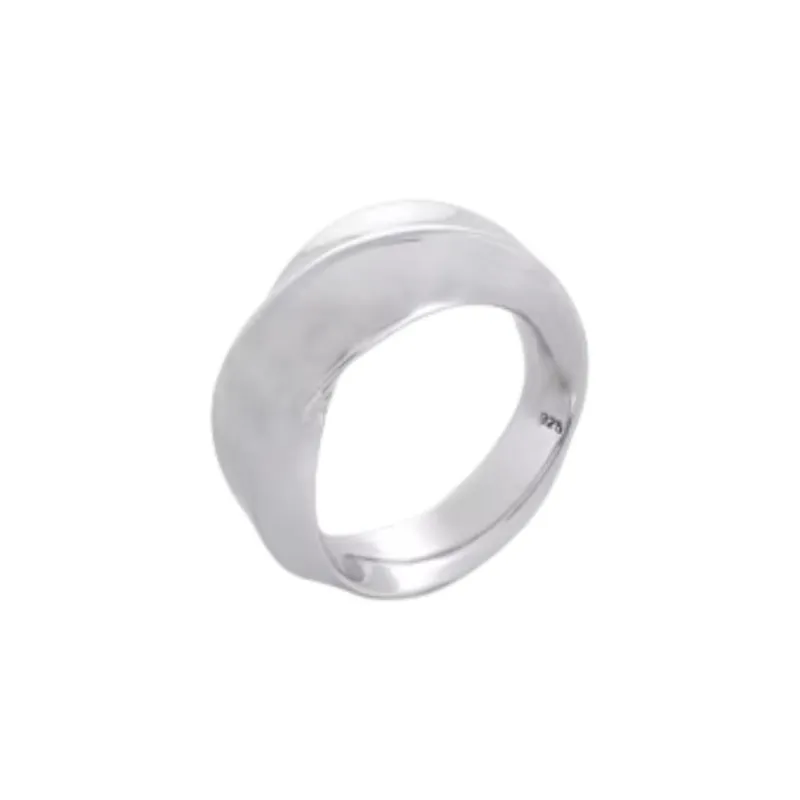 TOM WOOD White Rhodium 925 Sterling Silver Rings Unisex Silver-1
