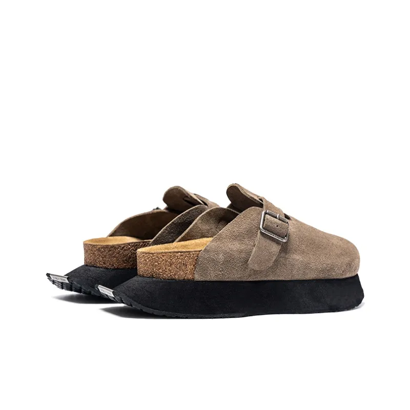 Viplander Cork Sole Abrasion Resistant Slip Resistant Closed Toe Slippers Men's Khaki-3