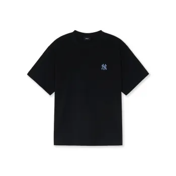 MLB Varsity New York Yankees CURSIVE OVER FIT T Shirt Unisex Black