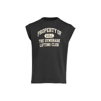 GYMSHARK Property Of Cut Off Tank T Shirt Men's Black
