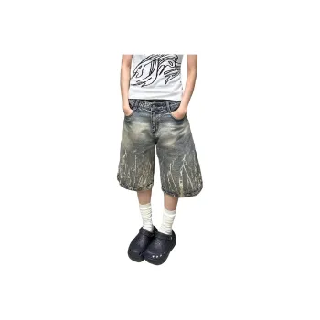 Weles Denim Shorts Unisex Blue