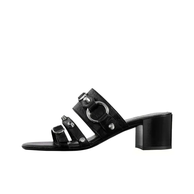 Balenciaga Slide Slippers 5cm Women's Black-0