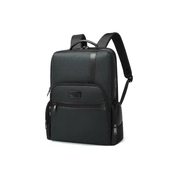 QRST Nylon Backpack Laptop Bag Regular Men's Black