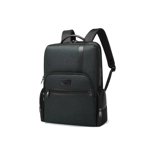 QRST Nylon Backpack Laptop Bag Regular Men's Black