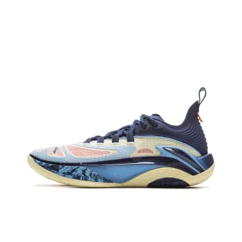 LiNing BadFive Hunter 1s Anti Slip Wear Resistant Low Top Basketball Shoes Men's Blue Yellow