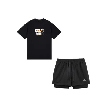 PEAK Casual Sportswear Unisex Two Piece Set Black