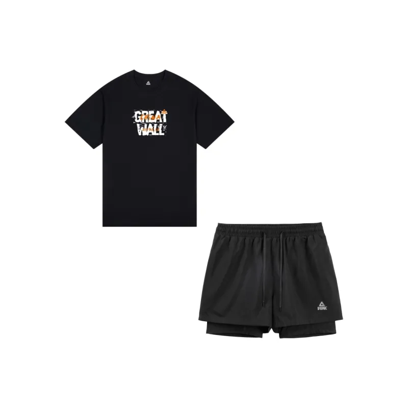 PEAK Casual Sportswear Unisex Two Piece Set Black-0