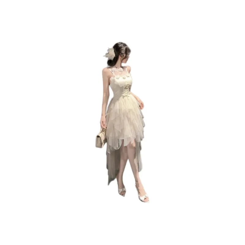 Dior Beauty Slip Dresses Women's Apricot-0