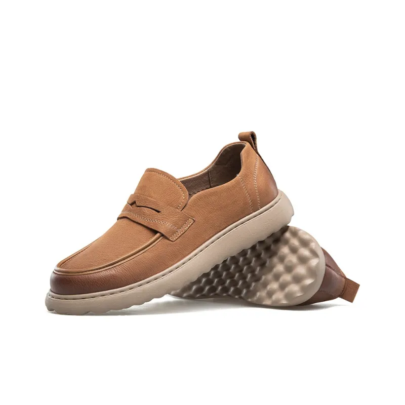 KANGNAI Men's Casual Shoes Men Low Top Yellow-3