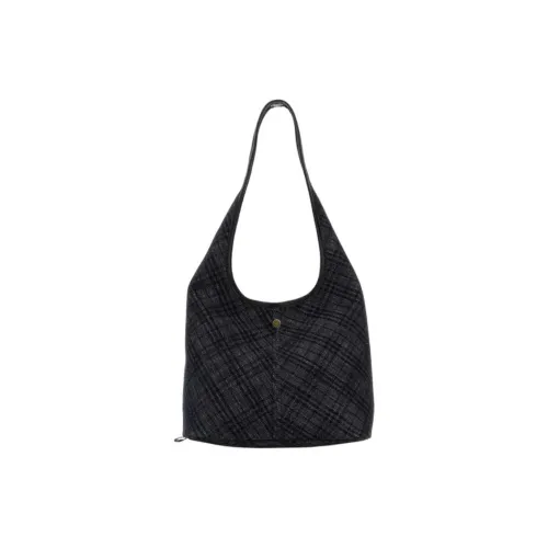 Burberry Cotton Shoulder Bag Women's Black