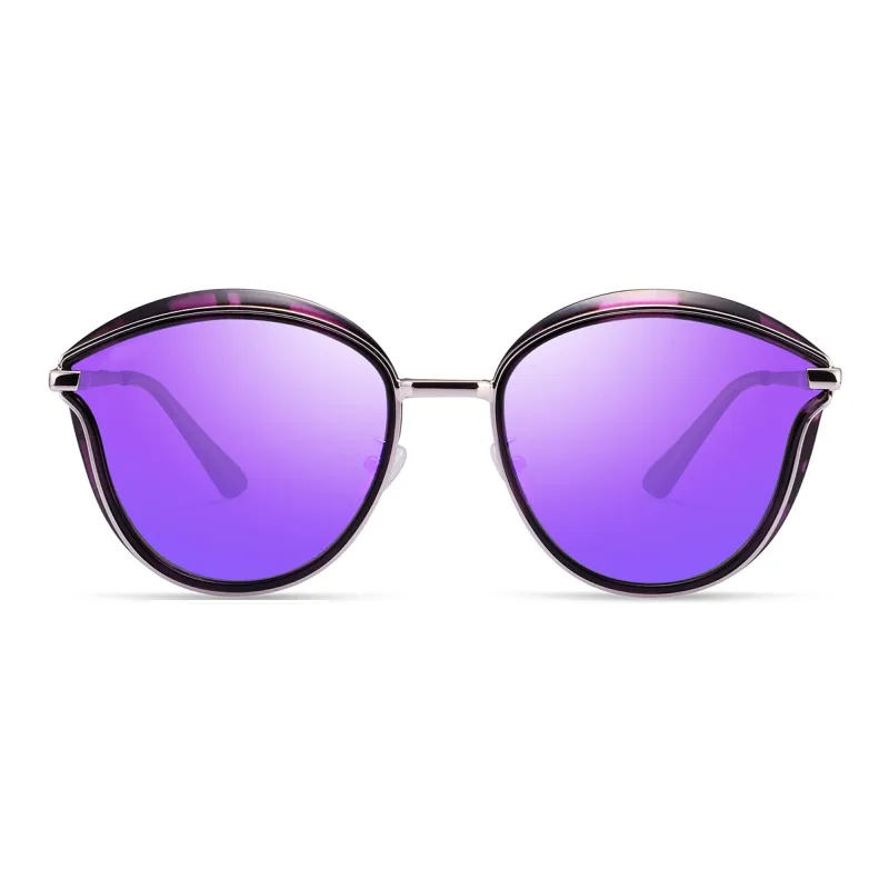 VEGOOS TR/Memory Plastic Metal Cat Eye Sunglasses Women's-5