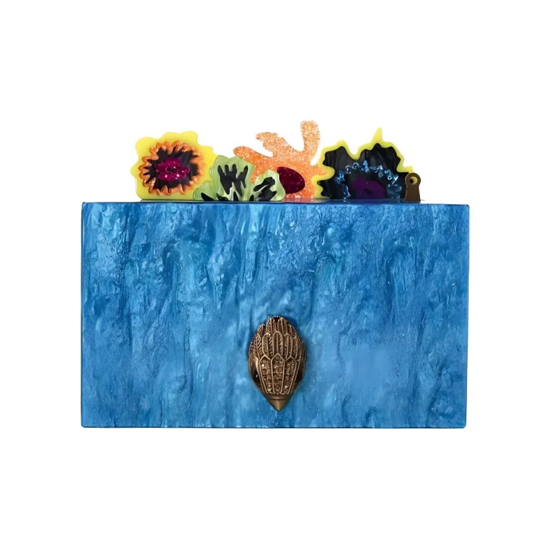 Kurt Geiger London Acrylic Clutch Women's Royal Blue-0