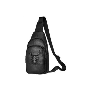 VIHUS Cow Leather Sling Bag Men's Black