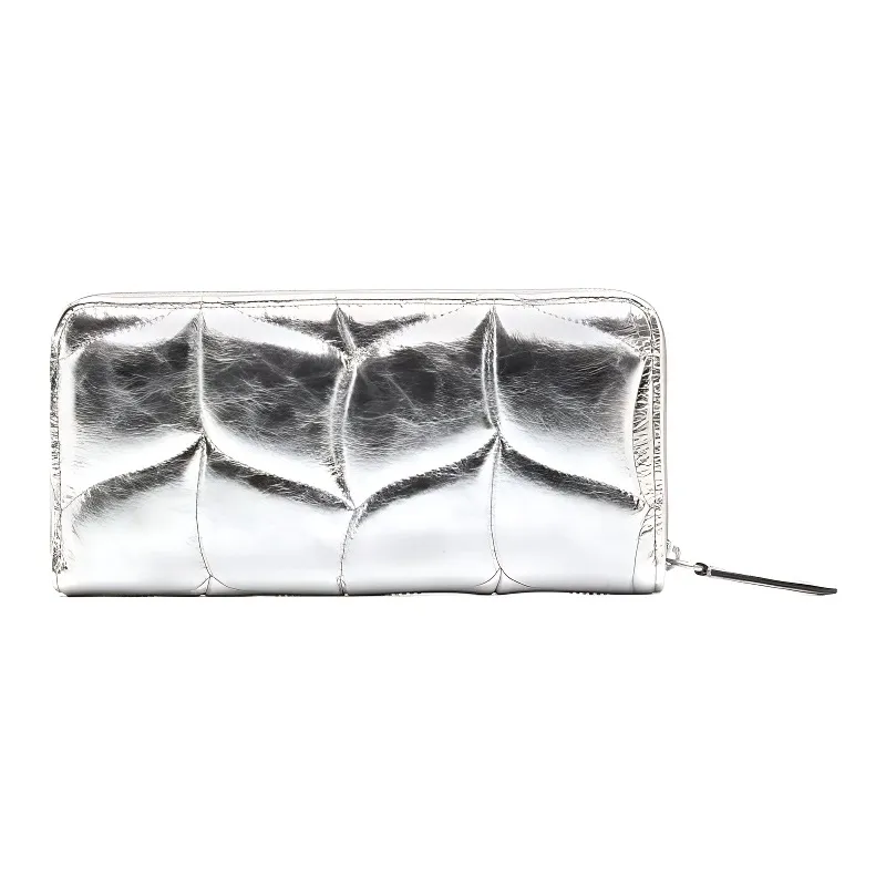 Mulberry Cow Leather Wallet Women's Silver-1