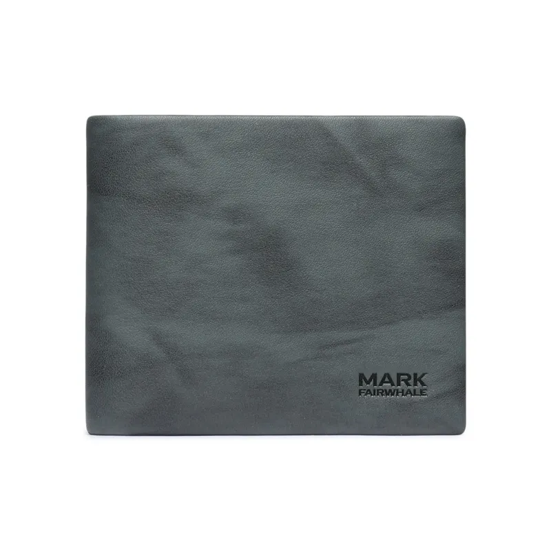FAIRWHALE Top Grain Cow Leather Wallet Men's Gray Green-7
