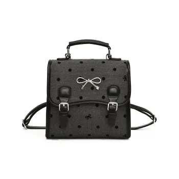 TOUTSEUL YOLO PU Portable One Shoulder Backpack Women's Black