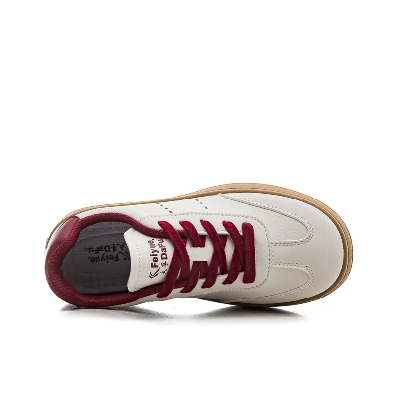 Dafu Leaps Forward Anti Slip Wear Resistant Low Top Skateboard Shoes Women's Red-3