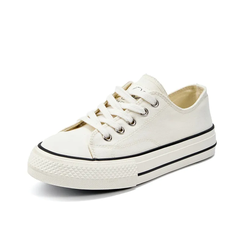 La Chapelle Wear resistant And Lightweight Low Top Canvas Shoes Women's Beige-1