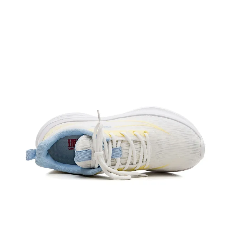 HUANQIU Slip Resistant, Abrasion Resistant, Breathable Low Top Casual Running Shoes Women's White Yellow-2