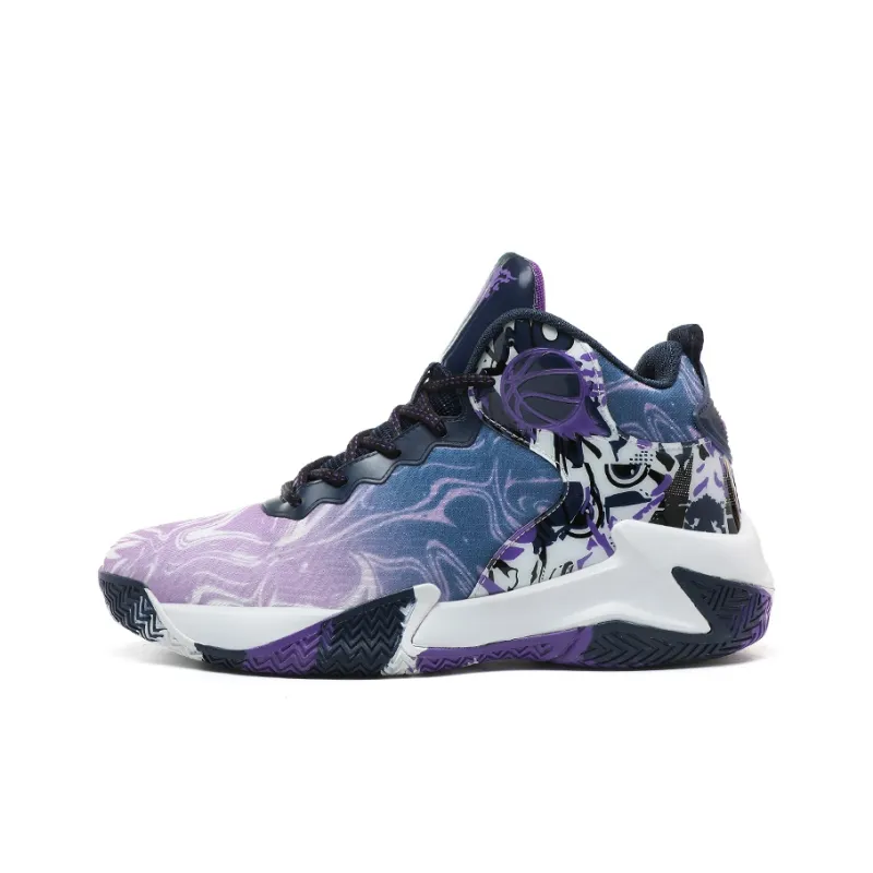 Black tailed Deer Shock Absorbers Slip Resistant Breathable High Top Basketball Shoes Men's-22