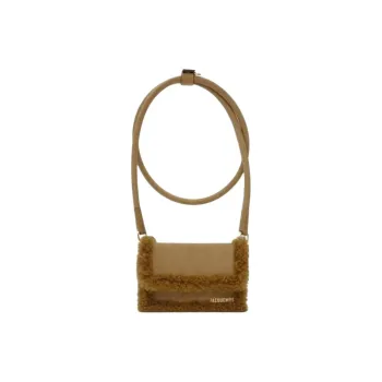 Jacquemus Plush Trim Shoulder Bag Women's Khaki