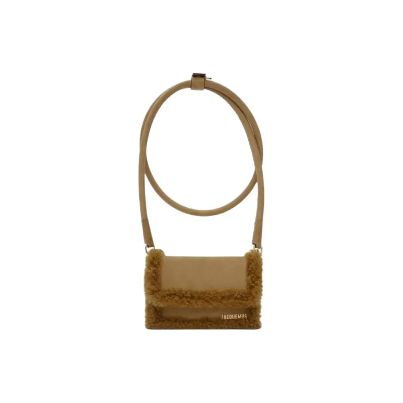 Jacquemus Plush Trim Shoulder Bag Women's Khaki-0
