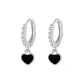 999 Fine Silver Heart Fringe Hoop Earrings