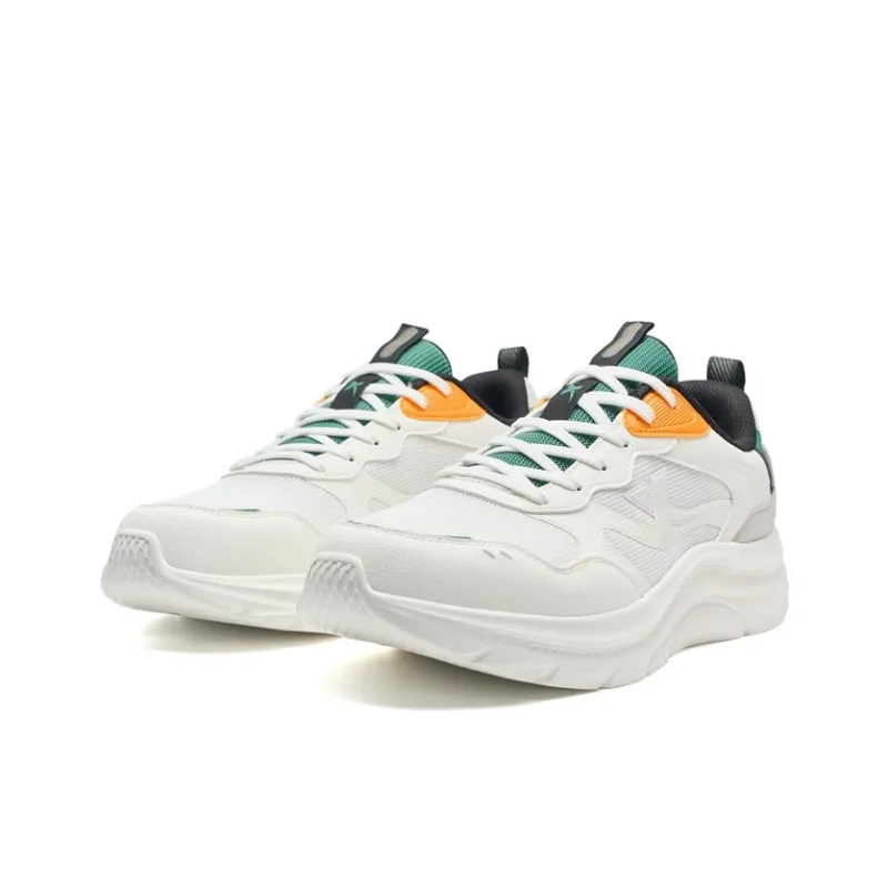 XTEP Slip Resistant Lightweight Rebound Low Top Casual Running Shoes Men's Sail White Gray-2