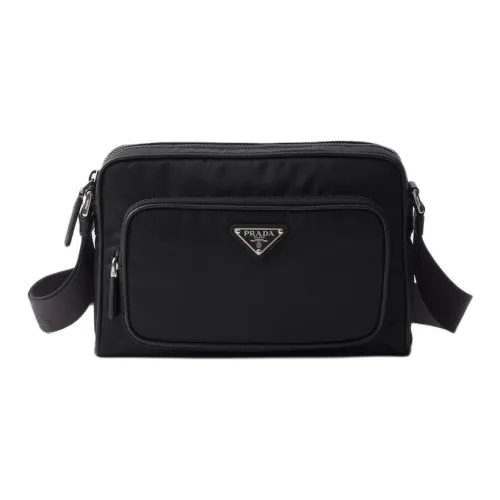prada galleria Recycled Nylon Shoulder Bag, Crossbody Bag Trumpets Unisex Black