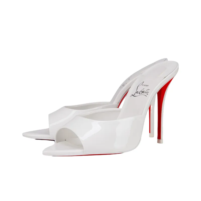 CL Slide Slippers 10cm Women's White-1