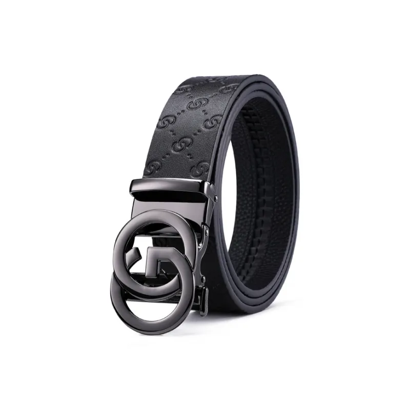 Cheekkiss Business Casual Top Grain Cow Leather Belts Men's 3.5cm Automatic Buckle Belt-4