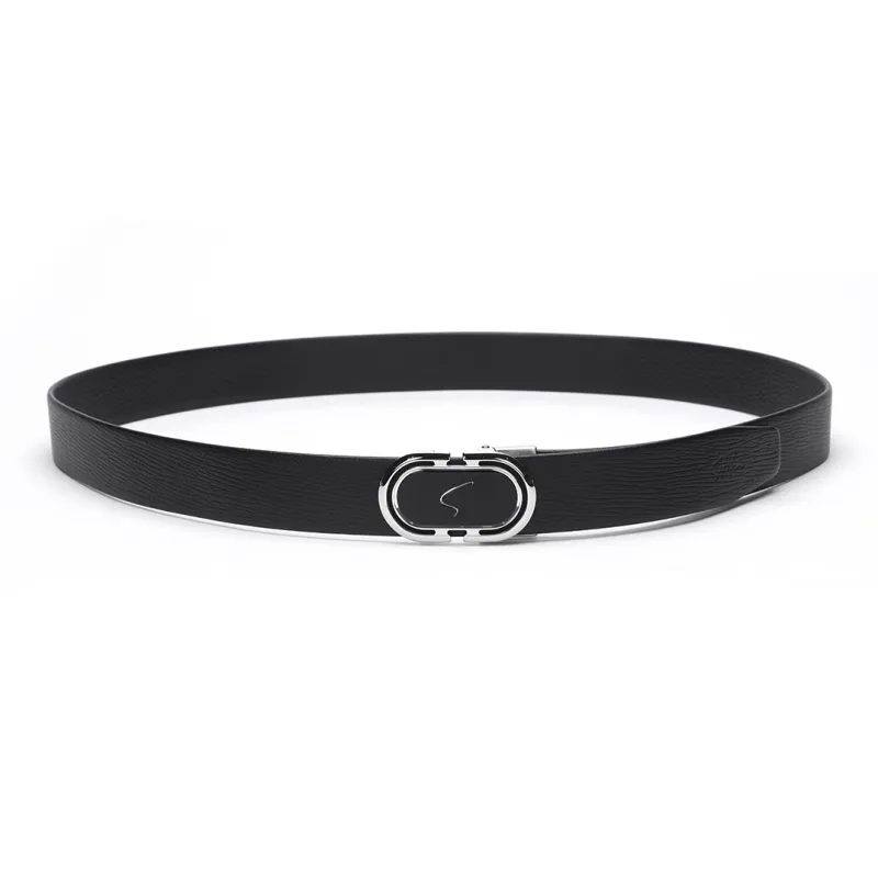 Satchi Cow Leather Belts Men's Black Width 3.4cm-3