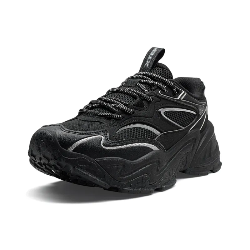 XTEP Abrasion Resistant Shock Absorbers Low Top Casual Shoes Men's Black-1