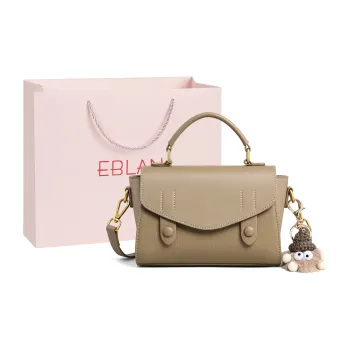 EBLAN Cow Leather Shoulder Bag, Crossbody Bag, Handbag Women's Khaki