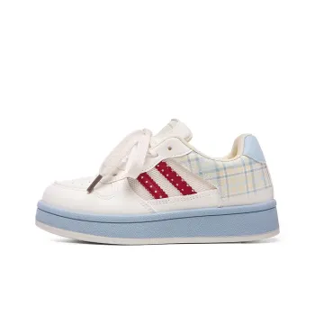 DGUMI Anti Slip Wear Resistant Low Top Skateboard Shoes Women's Plaid Blue
