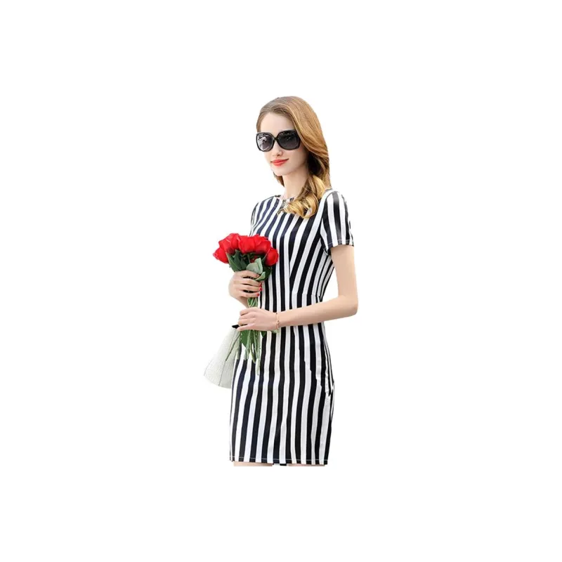 Yi Mengyuan Silk Short Sleeved Dress Women's-3