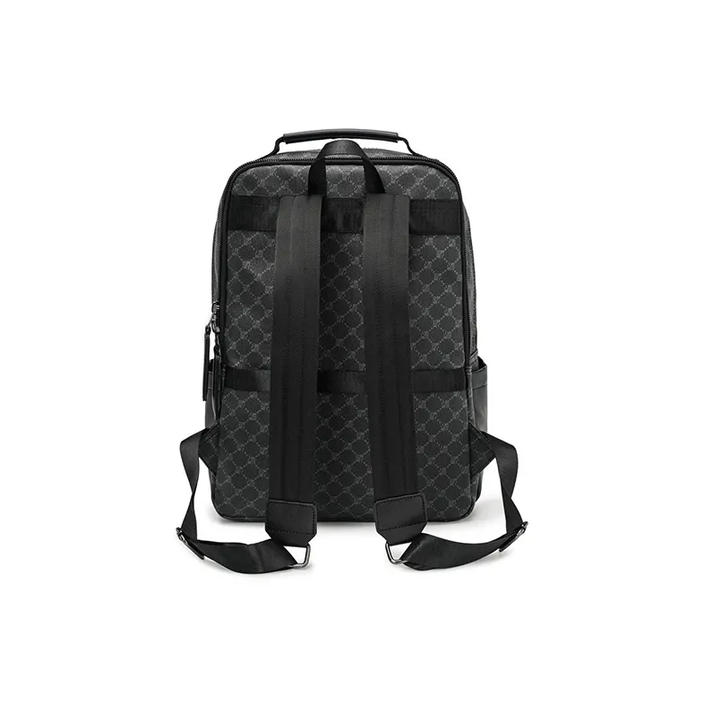 Mulinsen PU Backpack Laptop Bag Regular Unisex Pattern Black/Black-2