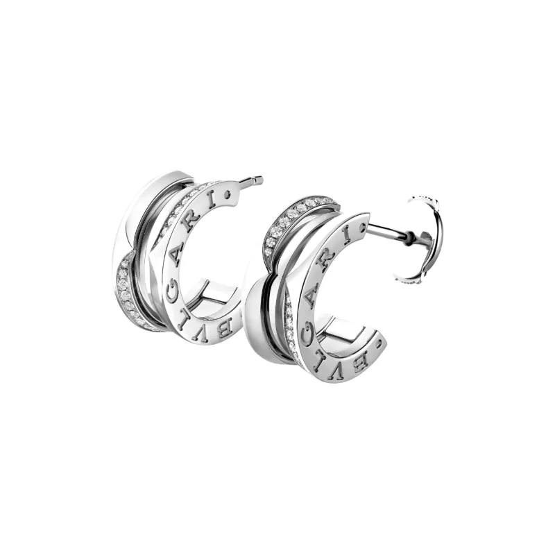BVLGARI Diamond Earrings Women's Silver-1